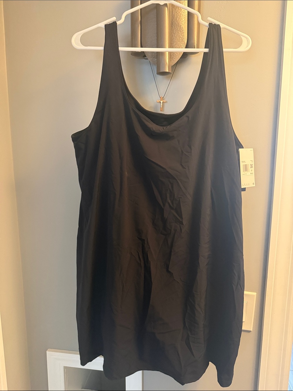 Nike Women's Black Scoop Tank dress with attached shorts under